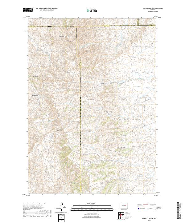 Sawmill Canyon 2021 topographic map thumbnail