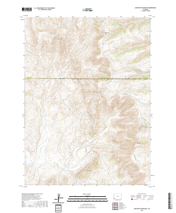 Sawtooth Mountain 2021 topographic map thumbnail