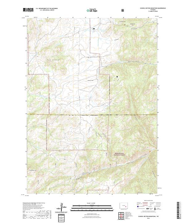School Section Mountain topographic map thumbnail