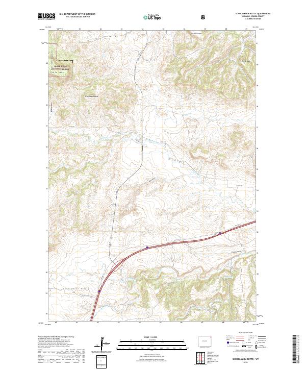 Schoolmarm Butte topographic map thumbnail