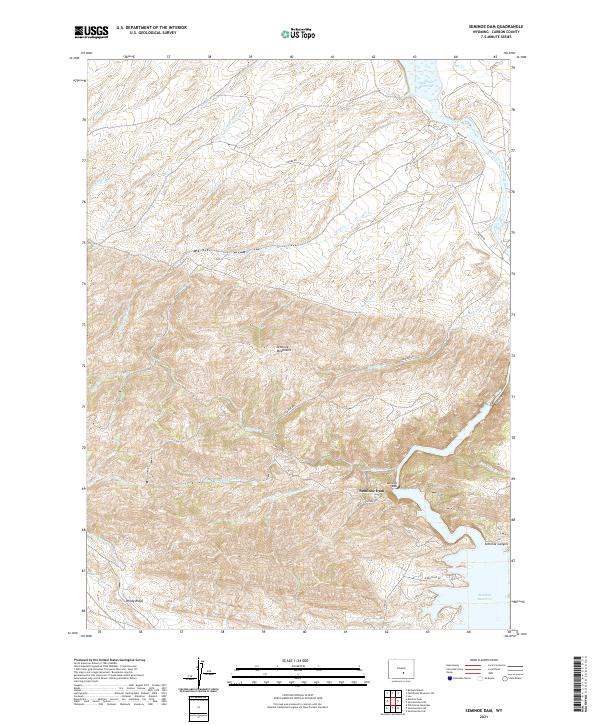 Seminoe Dam topographic map thumbnail