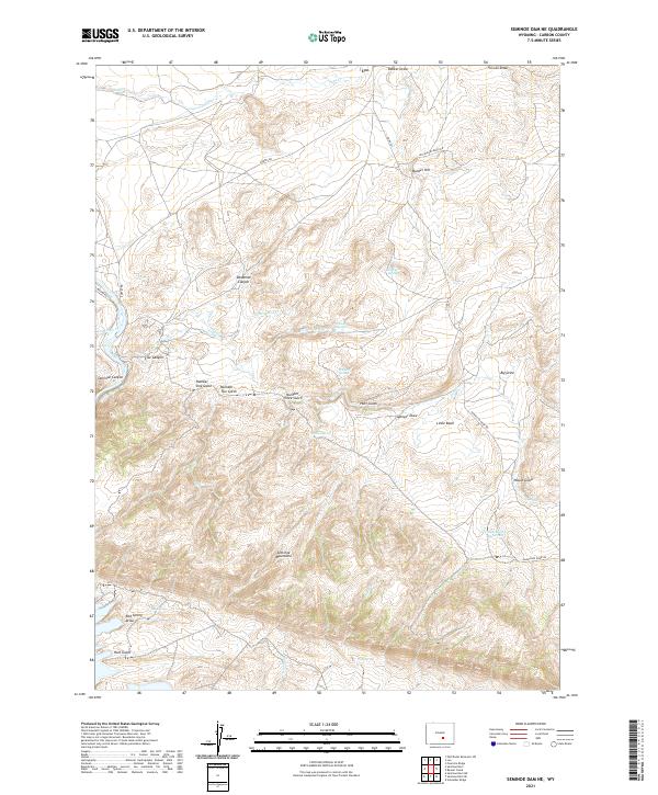 Seminoe Dam NE topographic map thumbnail