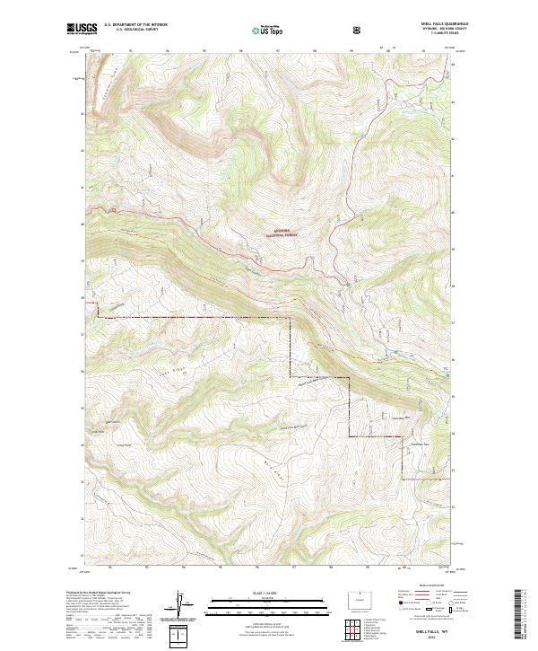 Shell Falls topographic map thumbnail