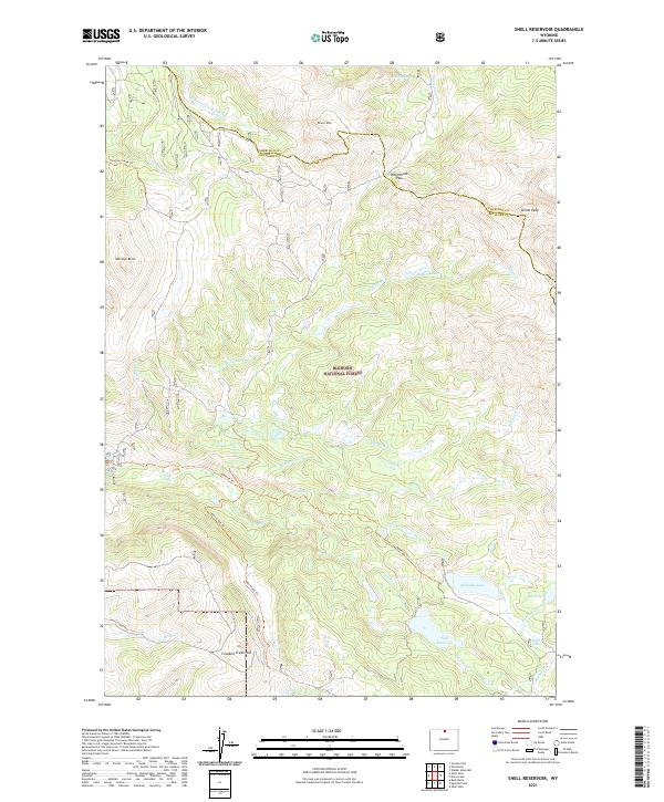 Shell Reservoir topographic map thumbnail