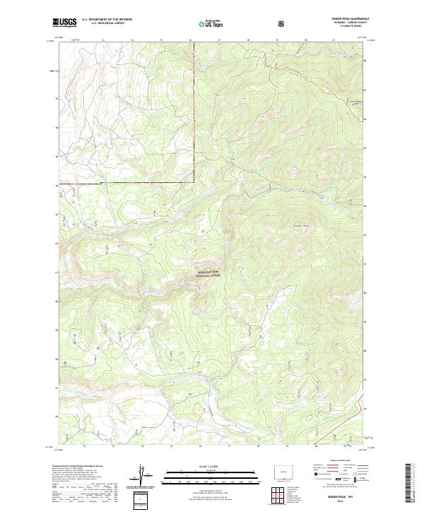 Singer Peak topographic map thumbnail