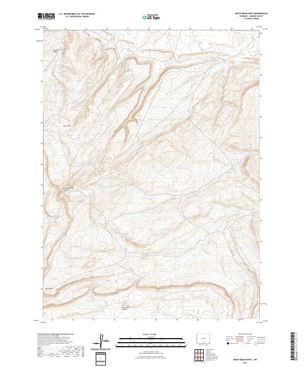Smith Draw West topographic map thumbnail