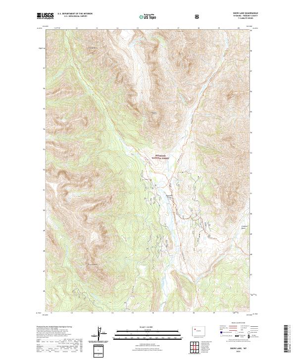 Snow Lake topographic map thumbnail