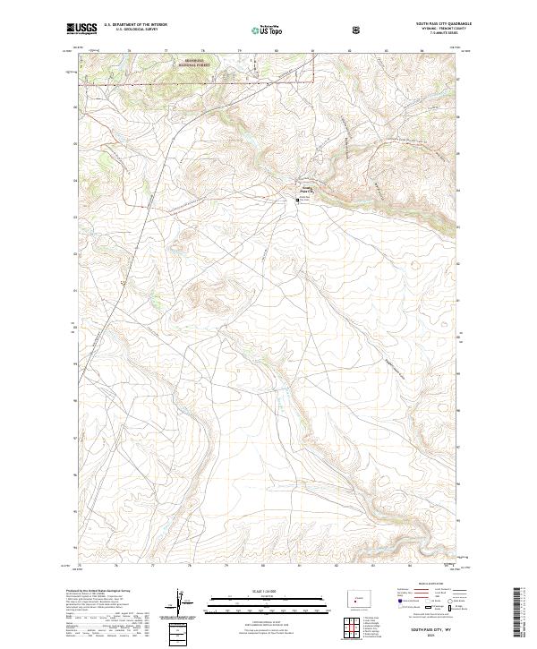 South Pass City topographic map thumbnail