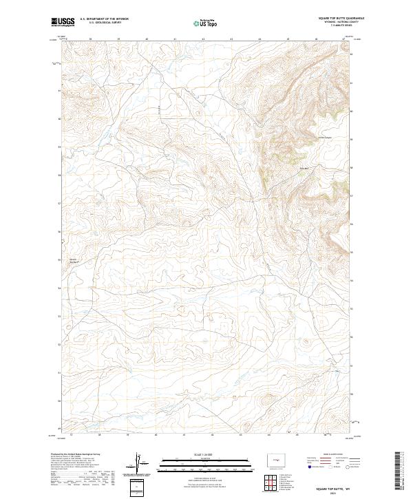 Square Top Butte topographic map thumbnail
