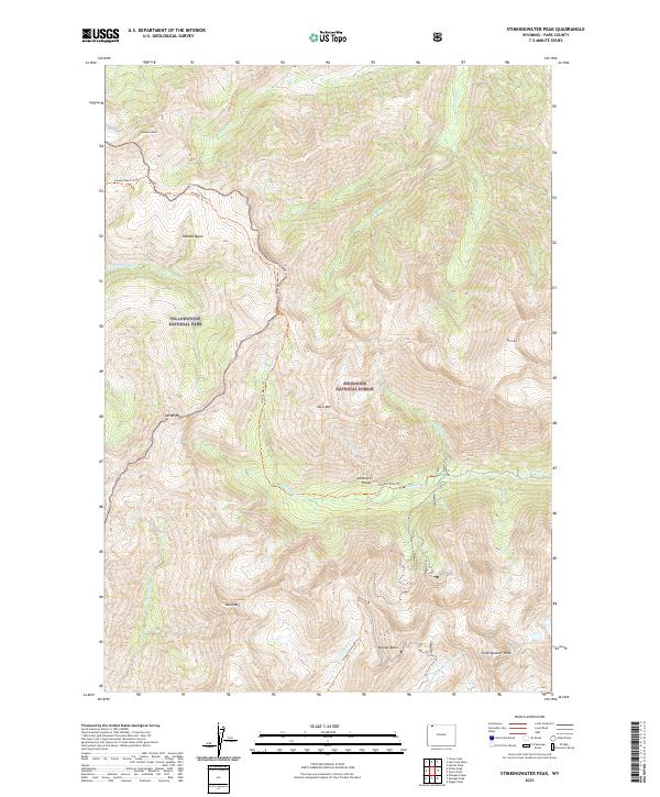 Stinkingwater Peak topographic map thumbnail