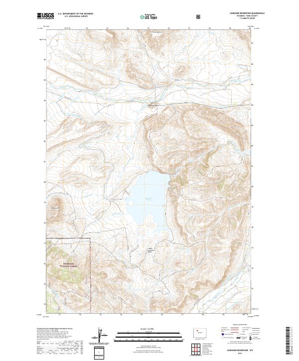 Sunshine Reservoir topographic map thumbnail