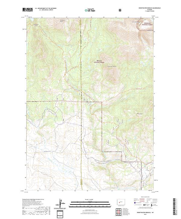 Sweetwater Needles topographic map thumbnail