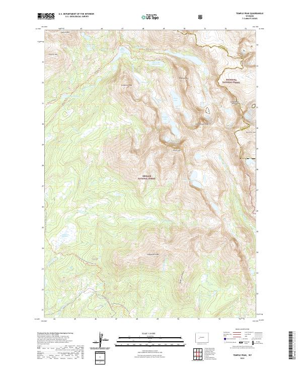 Temple Peak 2021 topographic map thumbnail