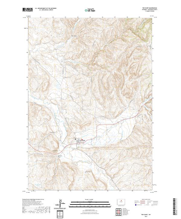 Ten Sleep 2021 topographic map thumbnail