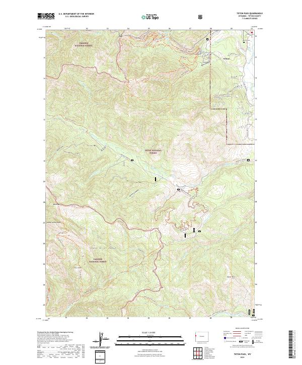 Teton Pass topographic map thumbnail