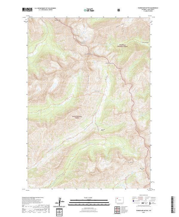 Thorofare Buttes topographic map thumbnail