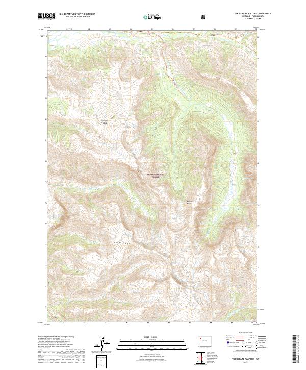 Thorofare Plateau topographic map thumbnail