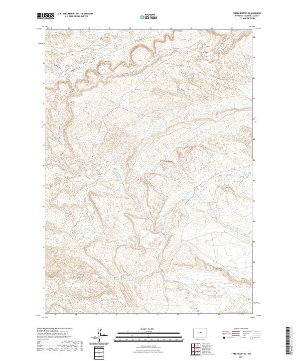 Three Buttes topographic map thumbnail