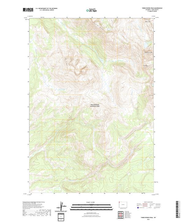 Three Rivers Peak topographic map thumbnail