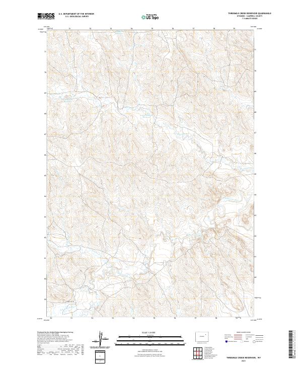 Threemile Creek Reservoir topographic map thumbnail