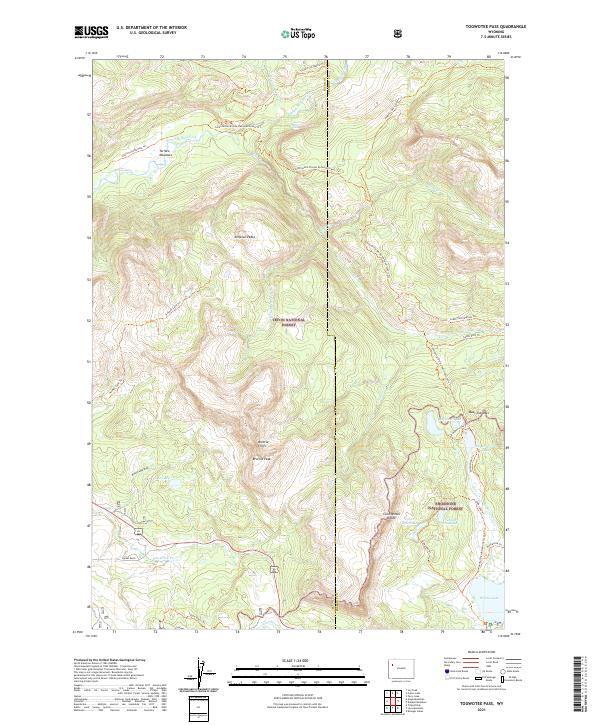 Togwotee Pass 2021 topographic map thumbnail