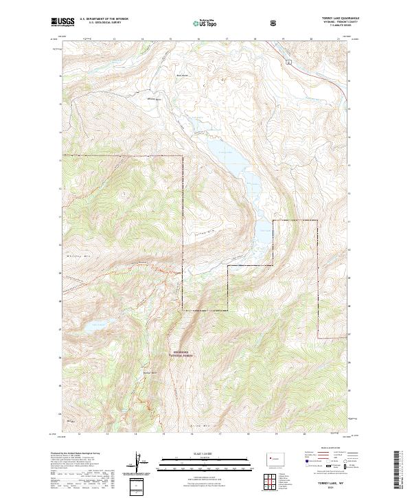 Torrey Lake topographic map thumbnail