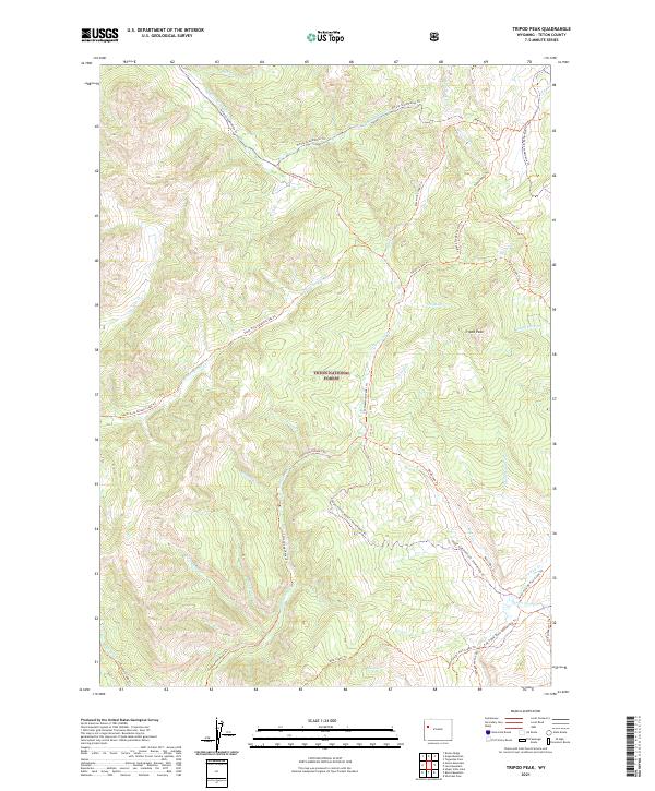 Tripod Peak 2021 topographic map thumbnail
