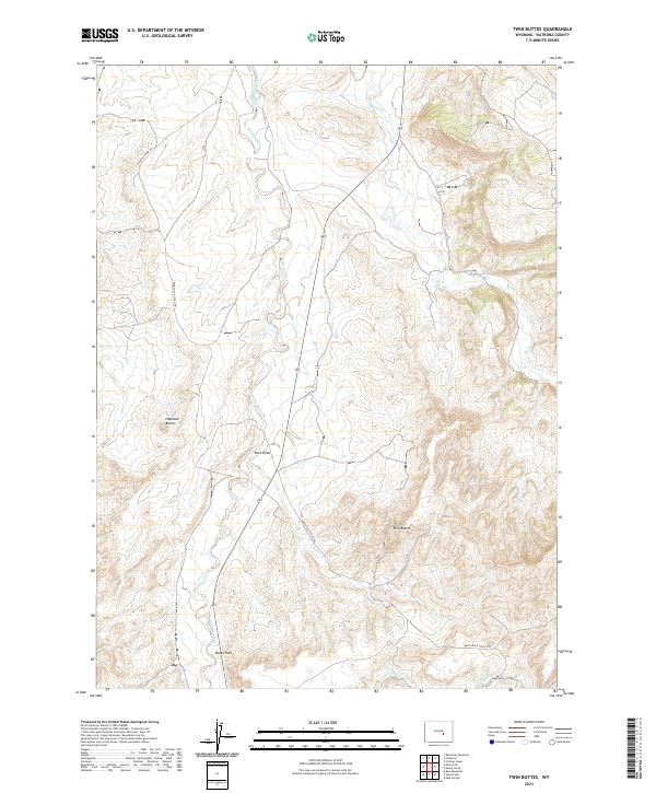 Twin Buttes 2021 topographic map thumbnail