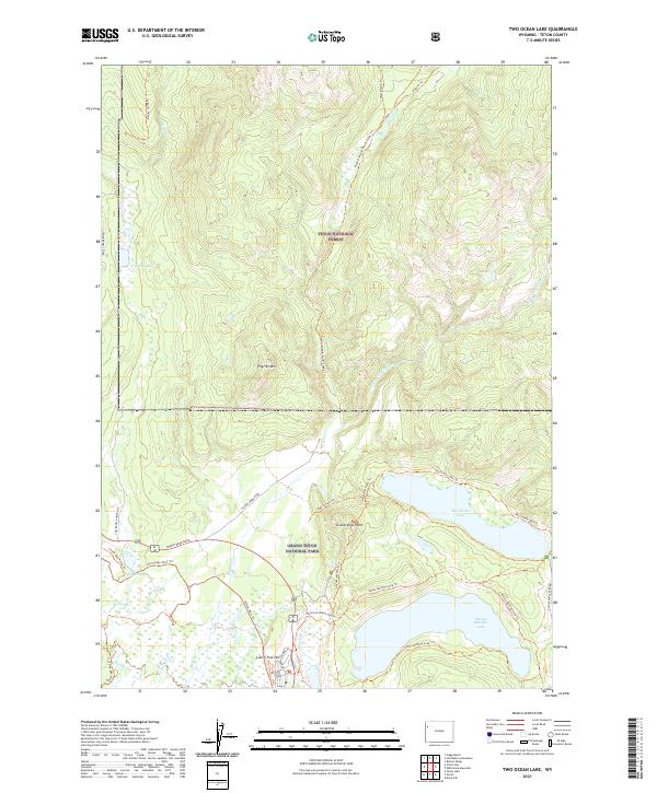 Two Ocean Lake topographic map thumbnail