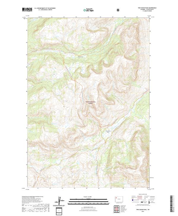 Two Ocean Pass topographic map thumbnail