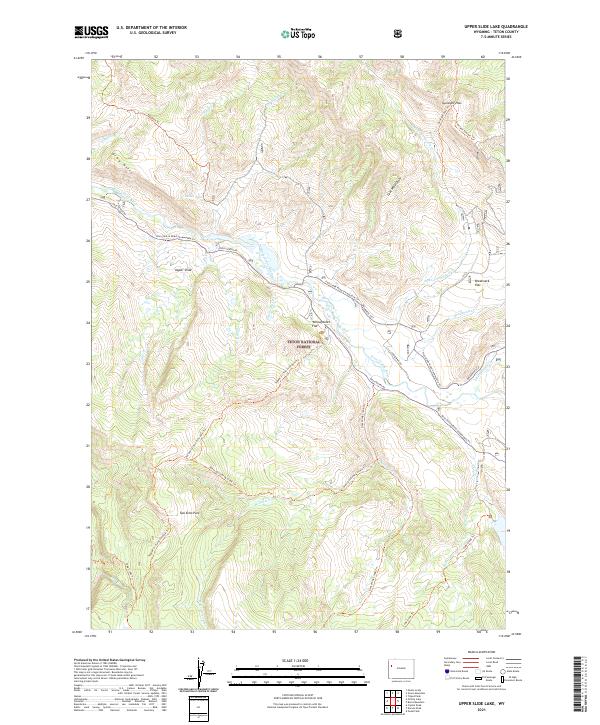 Upper Slide Lake topographic map thumbnail