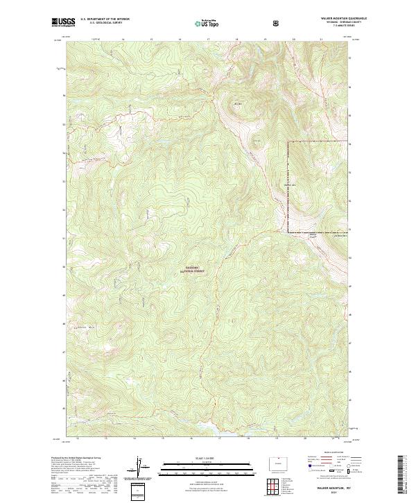 Walker Mountain topographic map thumbnail