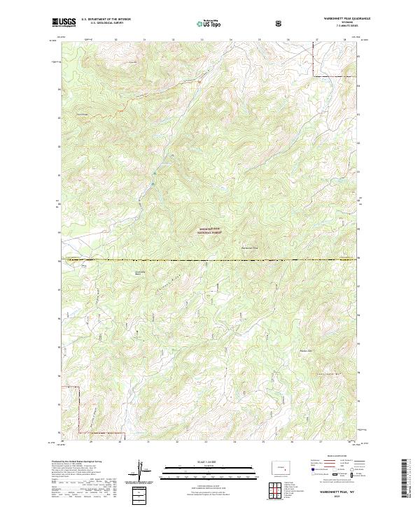 Warbonnett Peak 2021 topographic map thumbnail
