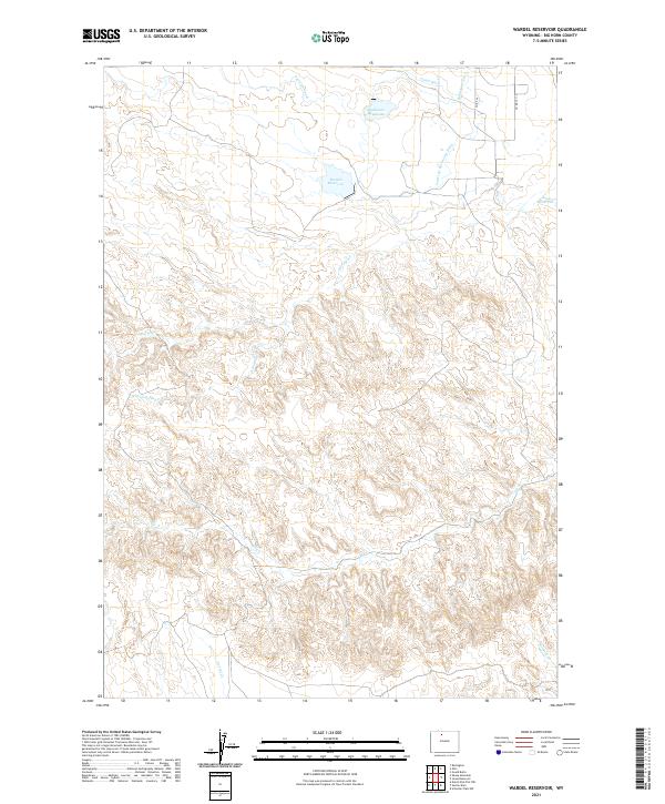 Wardel Reservoir topographic map thumbnail