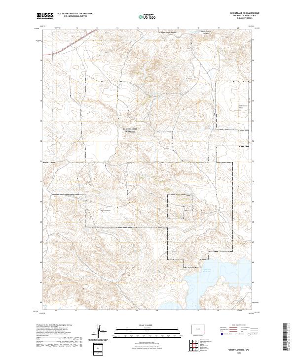 Wheatland NE topographic map thumbnail