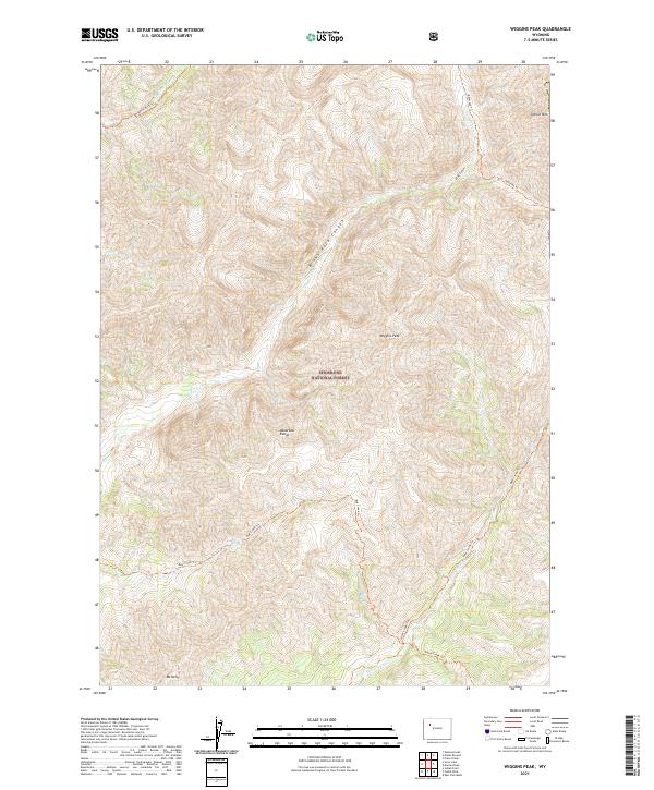 Wiggins Peak topographic map thumbnail