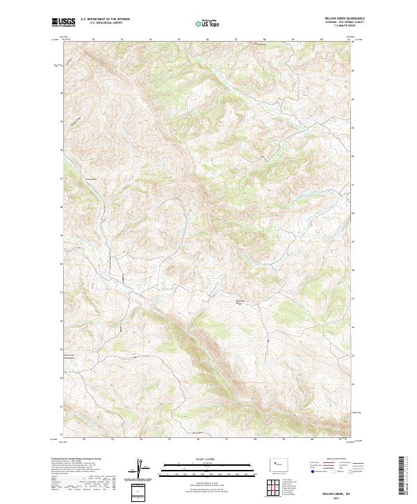 Willow Creek topographic map thumbnail