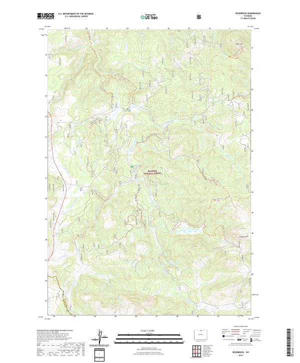 Woodrock topographic map thumbnail