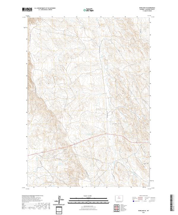 Worland SE topographic map thumbnail