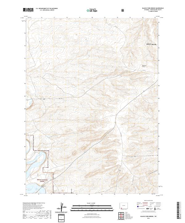 Blacks Fork Bridge topographic map thumbnail