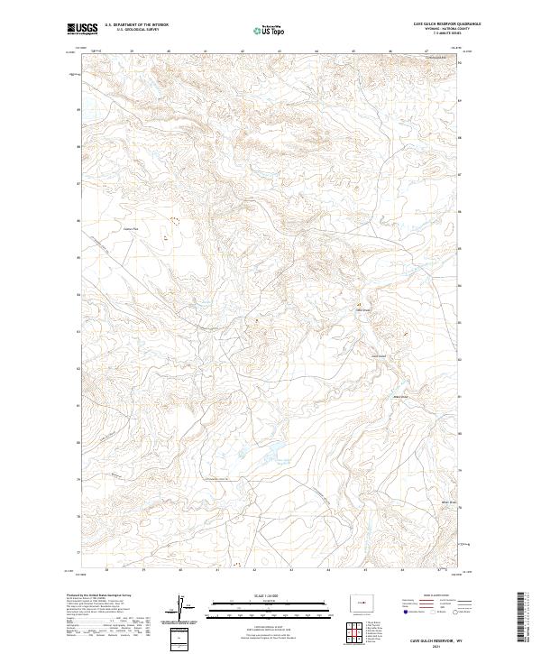 Cave Gulch Reservoir topographic map thumbnail