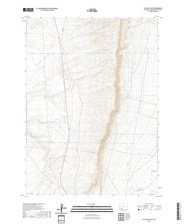 Clay Buttes SE topographic map thumbnail