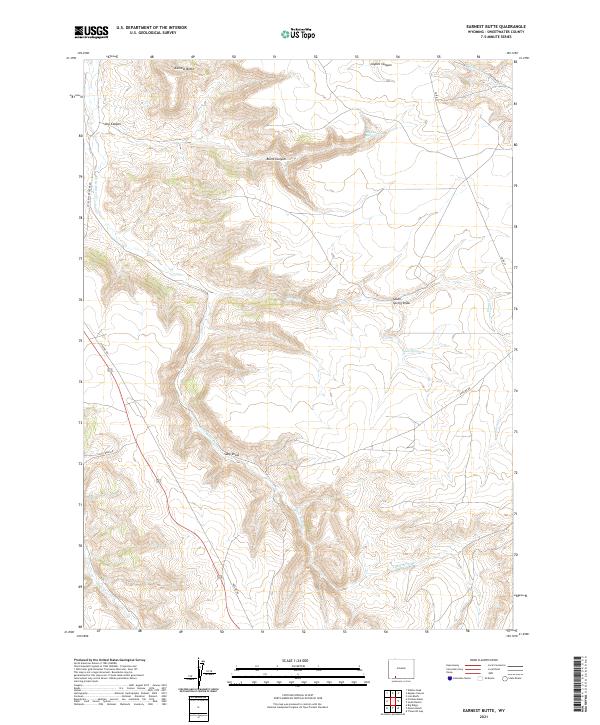 Earnest Butte 2021 topographic map thumbnail