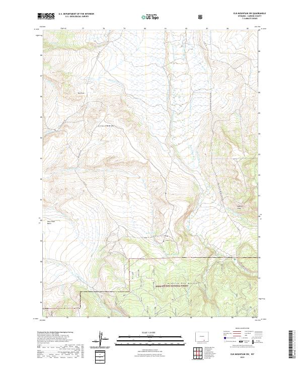 Elk Mountain SW topographic map thumbnail