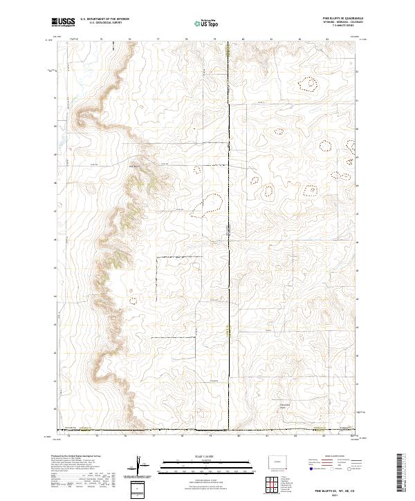 Pine Bluffs SE topographic map thumbnail
