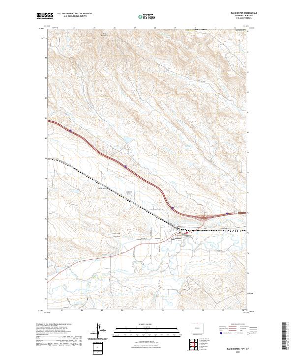 Ranchester 2021 topographic map thumbnail