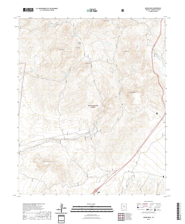Adams Mesa topographic map thumbnail