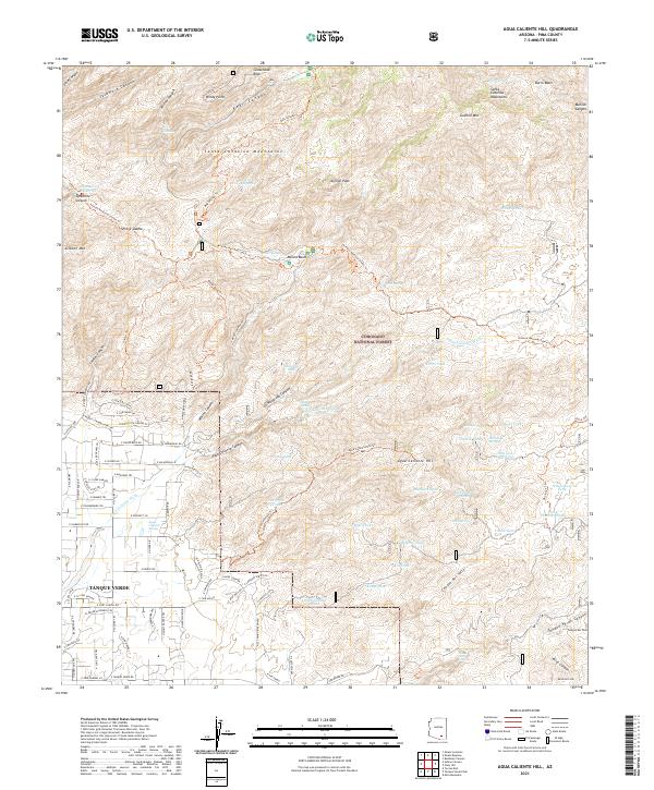 Agua Caliente Hill topographic map thumbnail