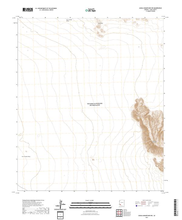 Aguila Mountains NW topographic map thumbnail