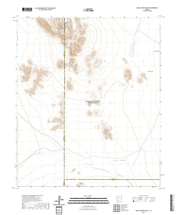 Aguila Mountains SE topographic map thumbnail